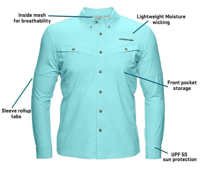 Whitewater Rapids Long Sleeve Fishing Shirt