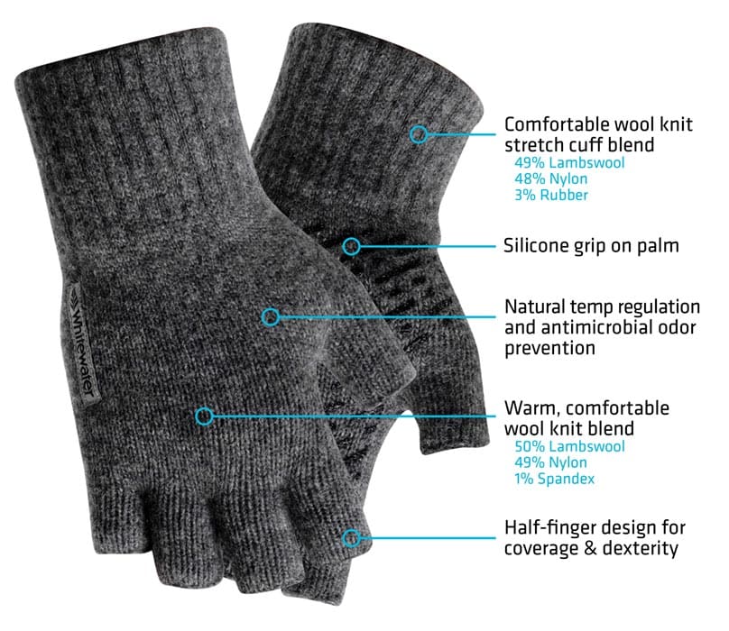 Whitewater Wool Fingerless Gloves