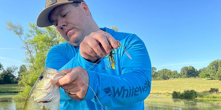 Heath Wood Summer Pond Fishing for Largemouth Bass showing catch and Lures