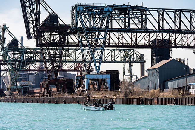 Fishing on Detroit River