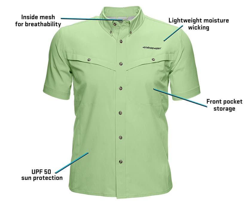 Whitewater Rapids Short Sleeve Fishing Shirt Sale